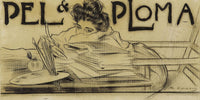 20" x 10" / Fine Art Paper Capcalera Per A La Revista Pel & Ploma By Ramon Casas Fine Art Print