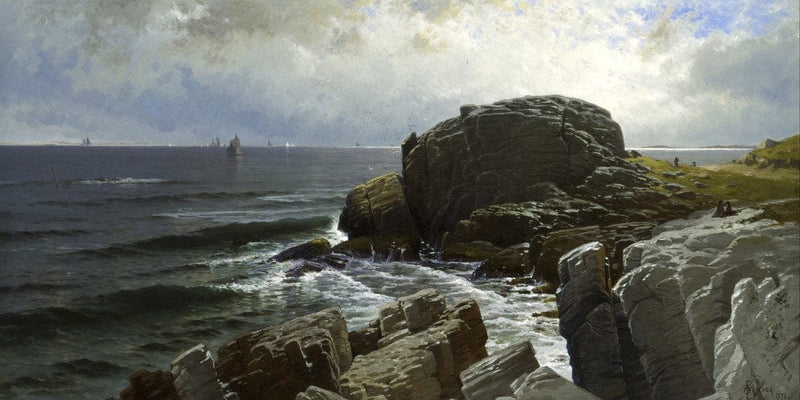 20" x 10" / Fine Art Paper Castle Rock, Marblehead By Alfred Thompson Bricher Fine Art Print