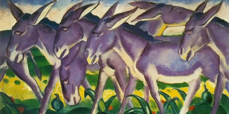20" x 10" / Fine Art Paper Donkey Frieze By Franz Marc Fine Art Print