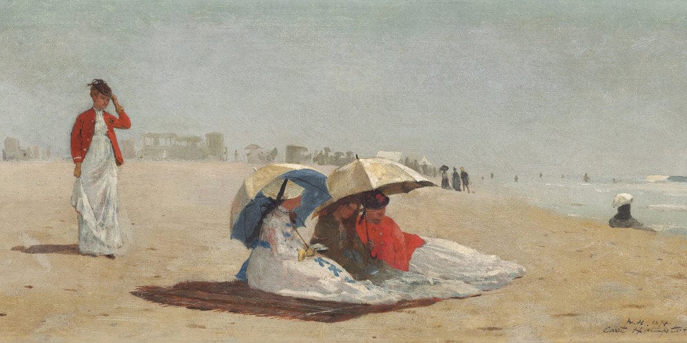 20" x 10" / Fine Art Paper East Hampton Beach, Long Island By Winslow Homer Fine Art Print
