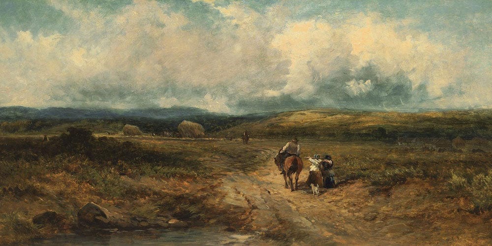 20" x 10" / Fine Art Paper Going To The Hayfield By David Cox Fine Art Print