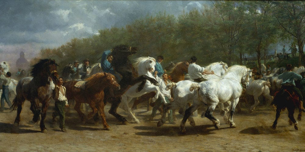 20" x 10" / Fine Art Paper Horse Fair By Rosa Bonheur Fine Art Print