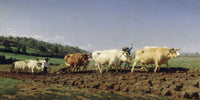 20" x 10" / Fine Art Paper Labourage Nivernais  Le Sombrage By Rosa Bonheur Fine Art Print