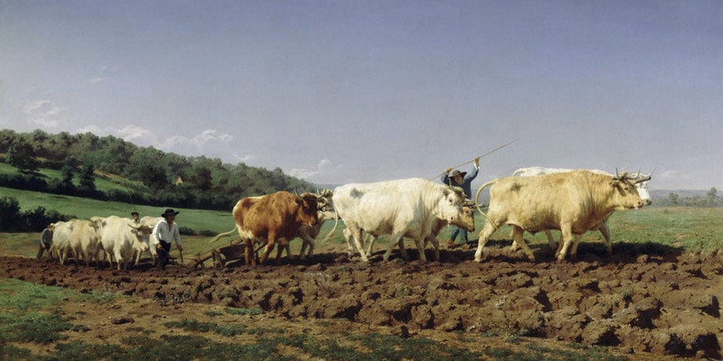 20" x 10" / Fine Art Paper Labourage Nivernais  Le Sombrage By Rosa Bonheur Fine Art Print