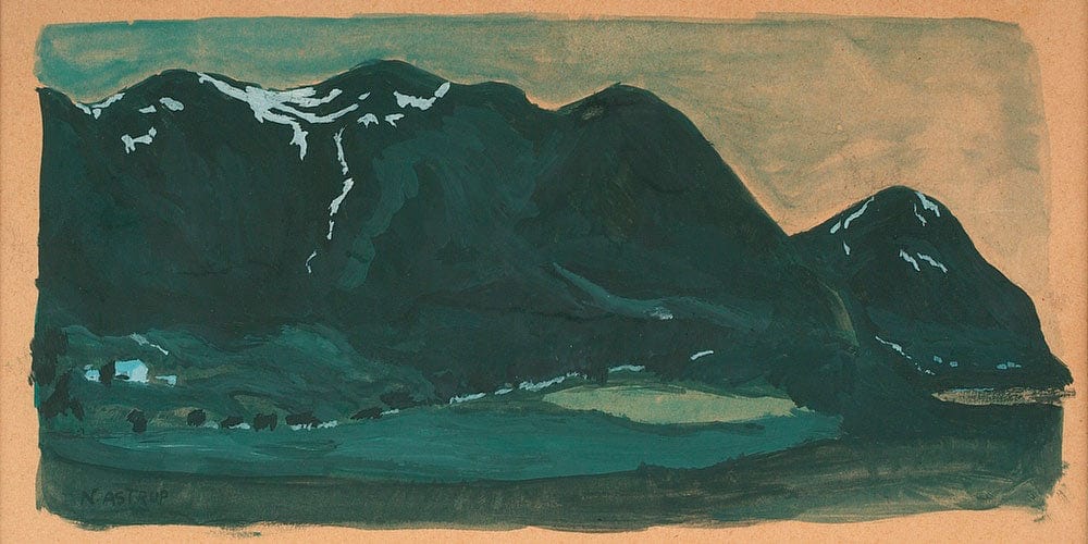 20" x 10" / Fine Art Paper Landscape From Ålhus By Nicolai Astrup Fine Art Print