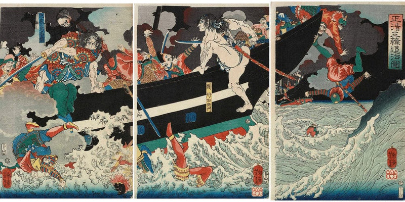 20" x 10" / Fine Art Paper Masakiyo Conquering Korea 1864 By Tsukioka Yoshitoshi Fine Art Print