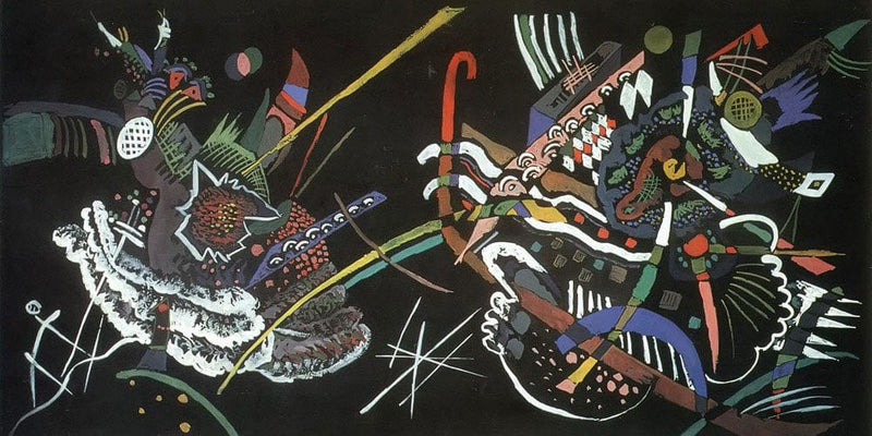 20" x 10" / Fine Art Paper Mural In The Unjuried Art Show Wall B By Wassily Kandinsky Fine Art Print