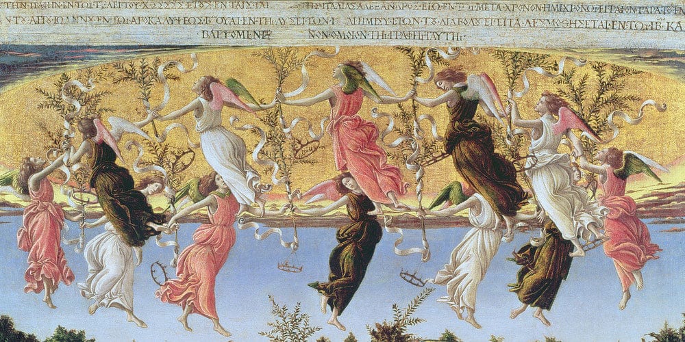 20" x 10" / Fine Art Paper Mystic Nativity A By Sandro Botticelli Fine Art Print