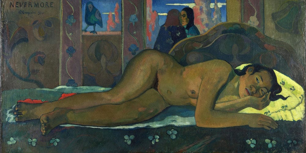 20" x 10" / Fine Art Paper Nevermore O Taiti 1897 Oil On Canvas 50X116Cm Courtauld Institute Of Art By Paul Gauguin Fine Art Print