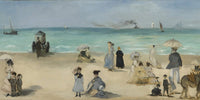 20" x 10" / Fine Art Paper On The Beach, Boulogne Sur Mer By Edouard Manet Fine Art Print
