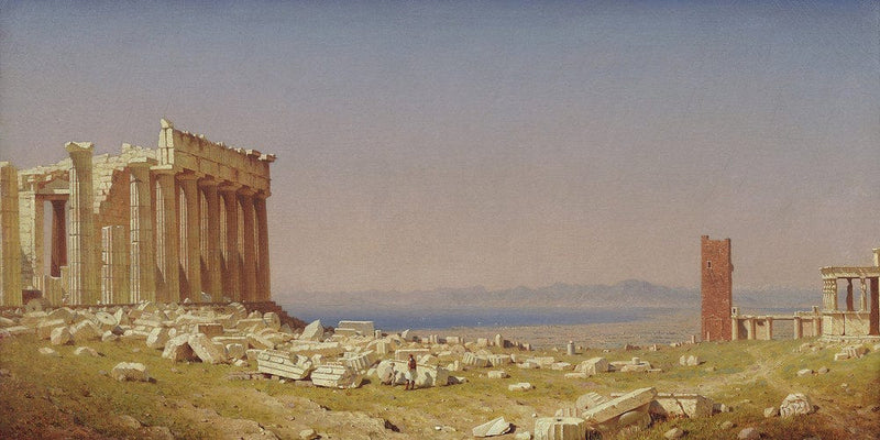 20" x 10" / Fine Art Paper Ruins Of The Parthenon By Sanford Robinson Gifford Fine Art Print