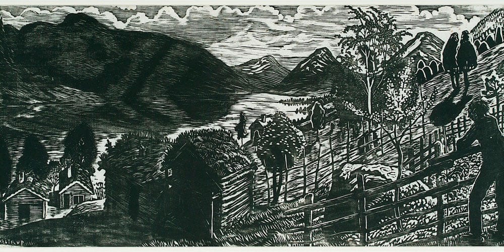 20" x 10" / Fine Art Paper Sandalstrand With Man By Nicolai Astrup Fine Art Print