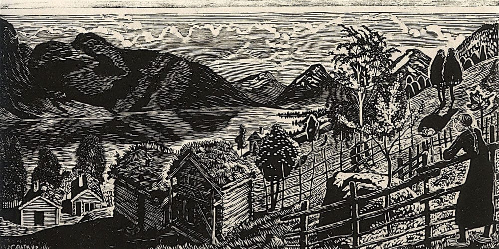 20" x 10" / Fine Art Paper Sandalstrand With Woman By Nicolai Astrup Fine Art Print