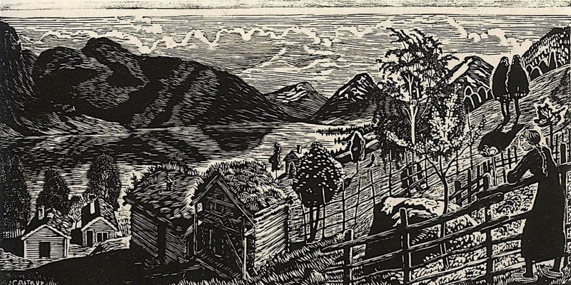 20" x 10" / Fine Art Paper Sandalstrand With Woman By Nicolai Astrup Fine Art Print