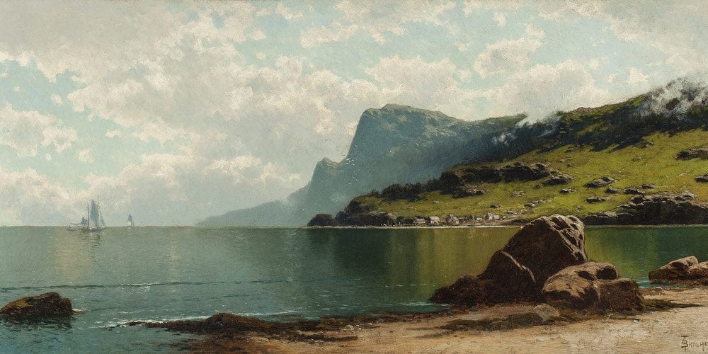 20" x 10" / Fine Art Paper Seascape By Alfred Thompson Bricher Fine Art Print