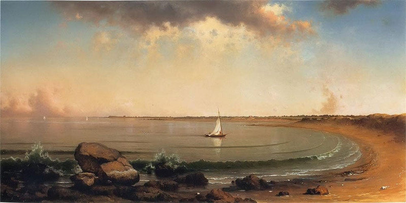 20" x 10" / Fine Art Paper Shore Scene Point Judith By Martin Johnson Heade Fine Art Print