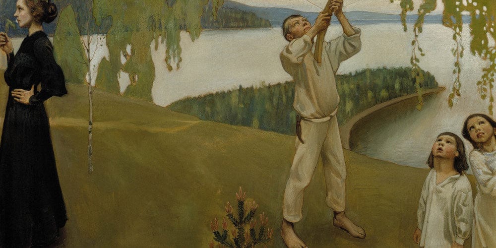 20" x 10" / Fine Art Paper Spring, Study For The Juselius Mausoleum Frescos By Akseli Gallen Kallela Fine Art Print