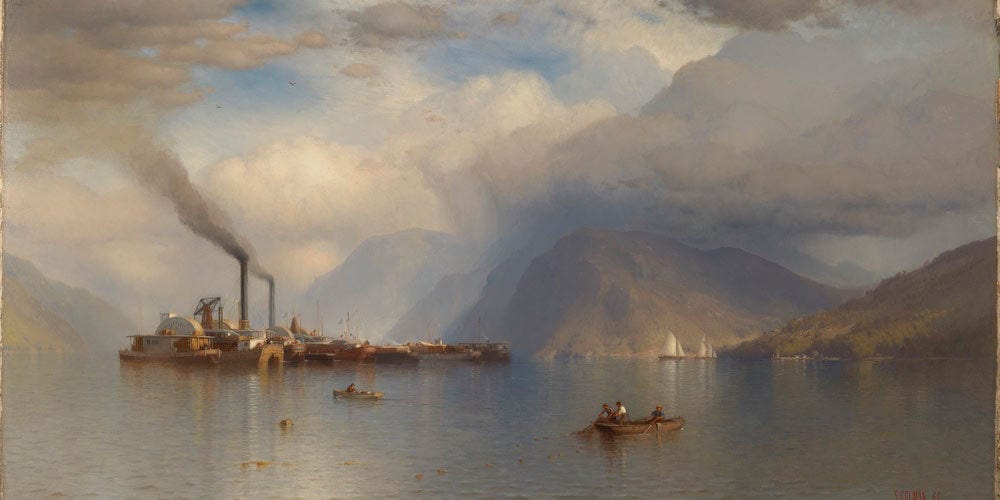 20" x 10" / Fine Art Paper Storm King On The Hudson By Samuel Colman Fine Art Print