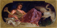 20" x 10" / Fine Art Paper Study For The Muse Cleo By Eugene Delacroix Fine Art Print