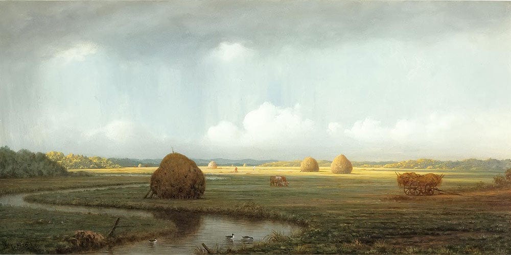 20" x 10" / Fine Art Paper Sudden Shower Newbury Marshes By Martin Johnson Heade Fine Art Print