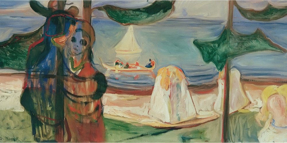 20" x 10" / Fine Art Paper Summer Day By Edvard Munch Fine Art Print