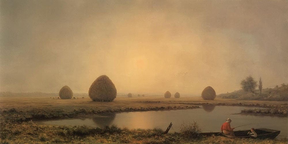 20" x 10" / Fine Art Paper Sunrise On The Marshes By Martin Johnson Heade Fine Art Print