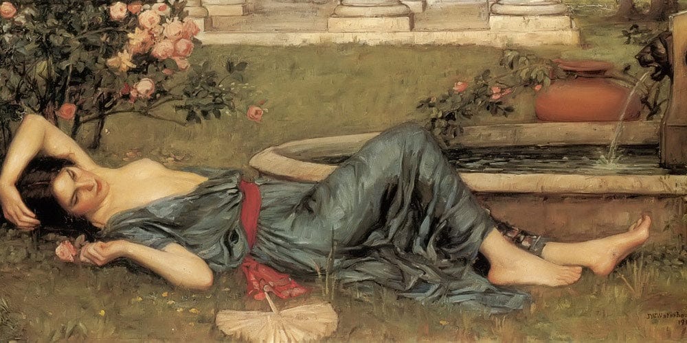 20" x 10" / Fine Art Paper Sweet Summer By John Waterhouse Fine Art Print