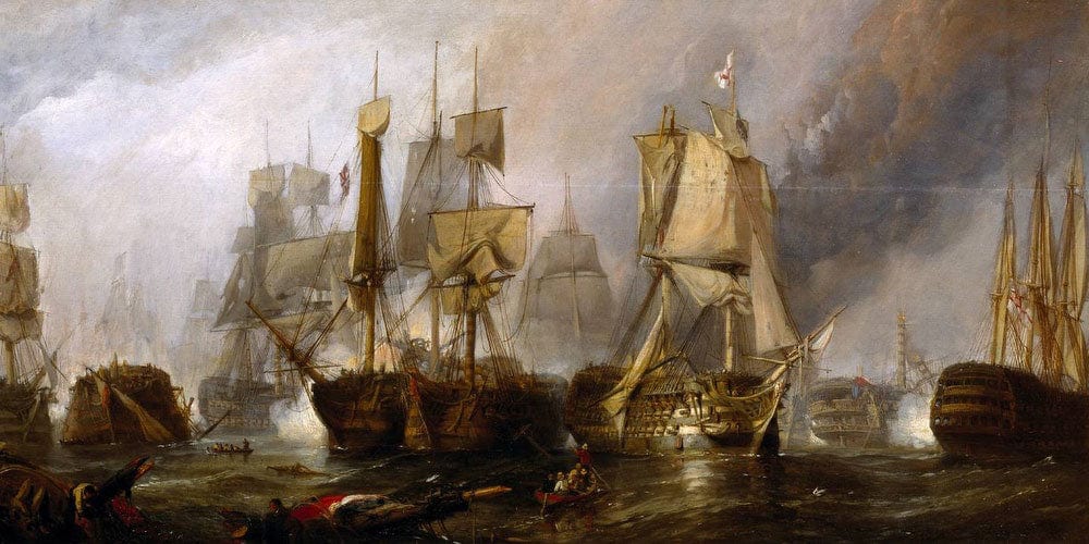 20" x 10" / Fine Art Paper The Battle Of Trafalgar Victory Of Lord Nelson By Clarkson Frederick Stanfield Fine Art Print