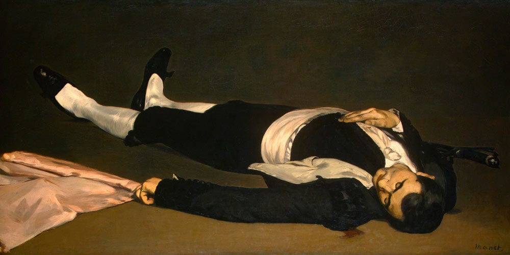 20" x 10" / Fine Art Paper The Dead Toreador By  Manet Edouard Fine Art Print