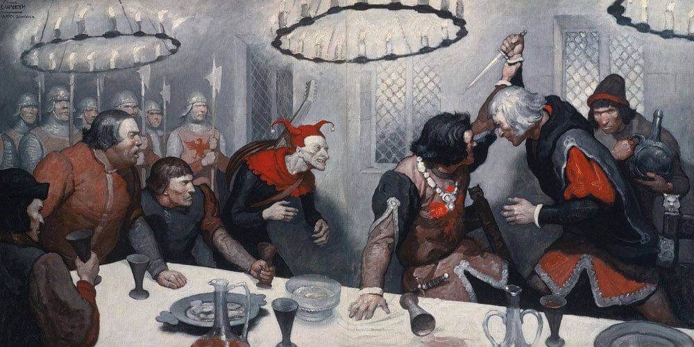 20" x 10" / Fine Art Paper The Governor, Infuriated By The Attack Upon Him By NC Wyeth Fine Art Print