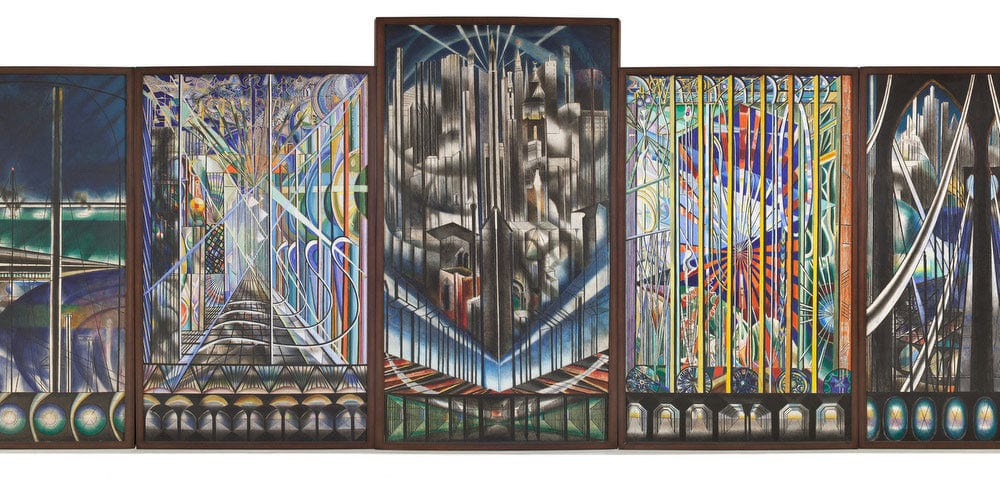 20" x 10" / Fine Art Paper The Voice Of The City Of New York Interpreted By Joseph Stella Fine Art Print