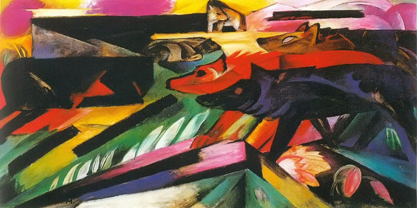 20" x 10" / Fine Art Paper The Wolves (Balkan War) By Franz Marc Fine Art Print