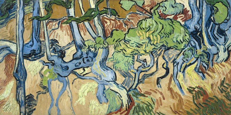 20" x 10" / Fine Art Paper Tree Roots By Vincent Van Gogh Fine Art Print