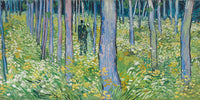 20" x 10" / Fine Art Paper Undergrowth With Two Figures By Vincent Van Gogh Fine Art Print