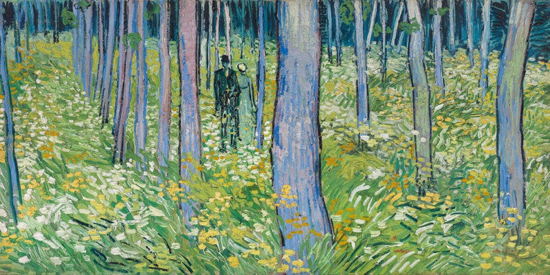 20" x 10" / Fine Art Paper Undergrowth With Two Figures By Vincent Van Gogh Fine Art Print