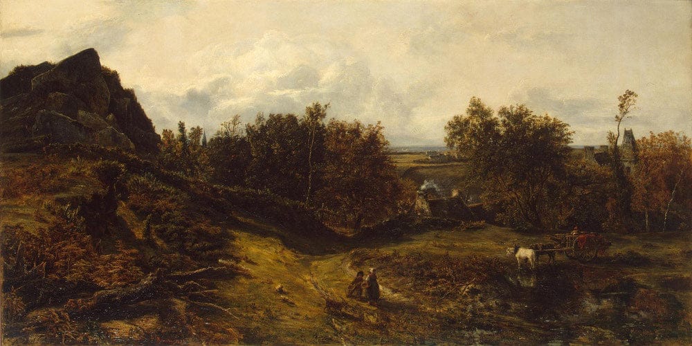 20" x 10" / Fine Art Paper View On The Outskirts Of Granville 1833 By Theodore Rousseau Fine Art Print