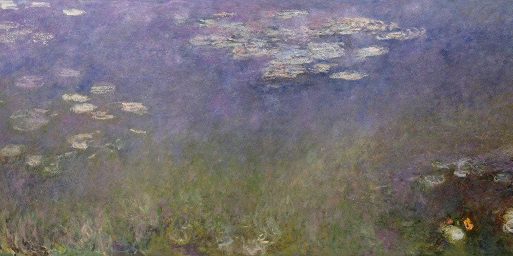 20" x 10" / Fine Art Paper Water Lilies (Agapanthus) By Monet Claude Fine Art Print