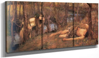 48" x 24" / Split Canvas A Naiad By John Waterhouse Fine Art Print