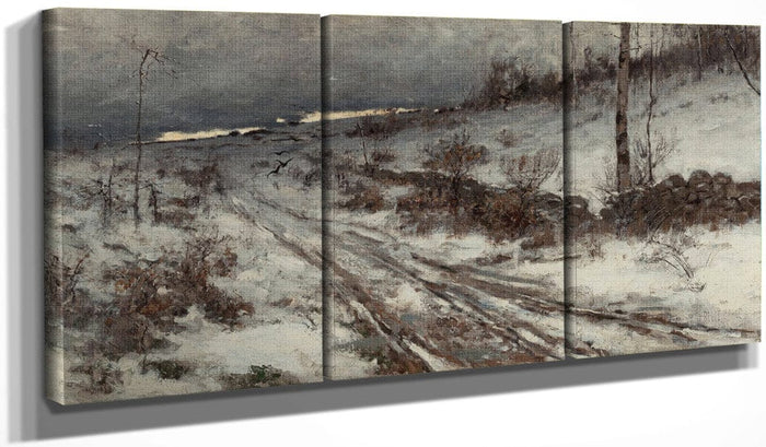 48" x 24" / Split Canvas A Winters Day 1882 By Bruce Crane Fine Art Print