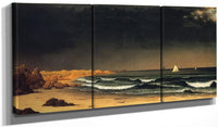 48" x 24" / Split Canvas Approaching Storm Beach Near Newport By Martin Johnson Heade Fine Art Print