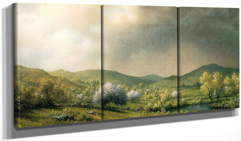 48" x 24" / Split Canvas April Showers By Martin Johnson Heade Fine Art Print