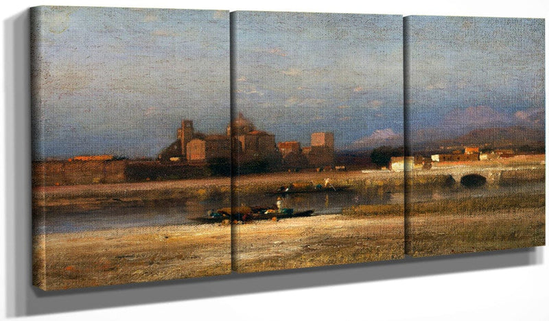 48" x 24" / Split Canvas Bank Of A Stream (On The Viga Outskirts Of The City In Mexico) By Colman Samuel Fine Art Print