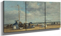 48" x 24" / Split Canvas Beach At Trouville 1 By Eugene Boudin Fine Art Print