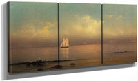 48" x 24" / Split Canvas Becalmed Long Island Sound By Martin Johnson Heade Fine Art Print