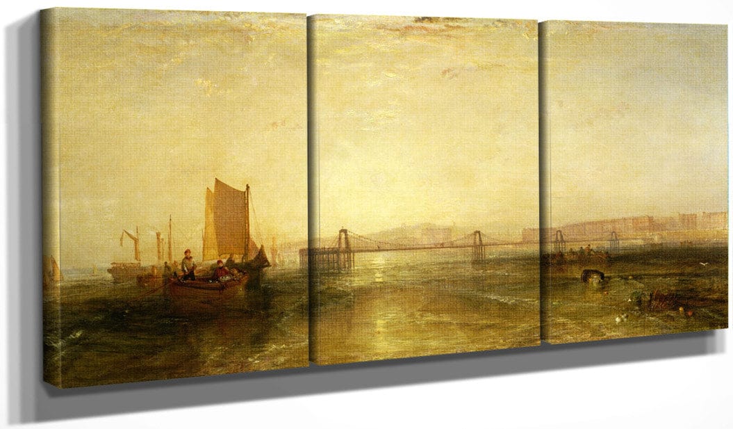 48" x 24" / Split Canvas Brighton From The Sea By Joseph Mallord William Turner Fine Art Print