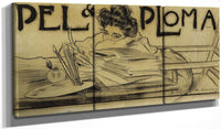 48" x 24" / Split Canvas Capcalera Per A La Revista Pel & Ploma By Ramon Casas Fine Art Print