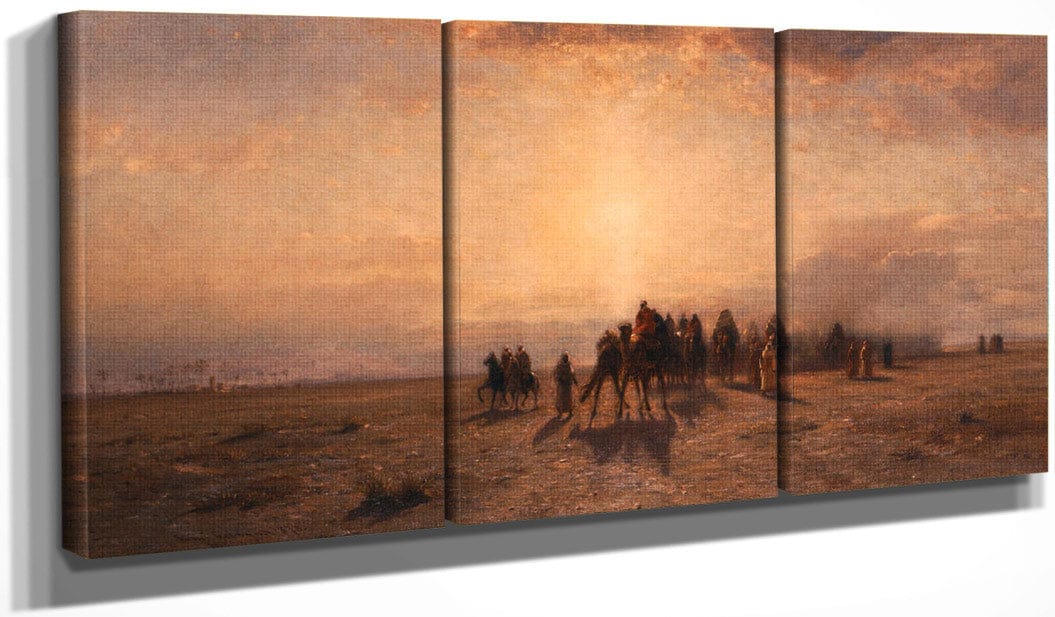 48" x 24" / Split Canvas Caravan In The Desert By Colman Samuel Fine Art Print
