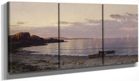 48" x 24" / Split Canvas Coastal View At Sunset By Alfred Thompson Bricher Fine Art Print