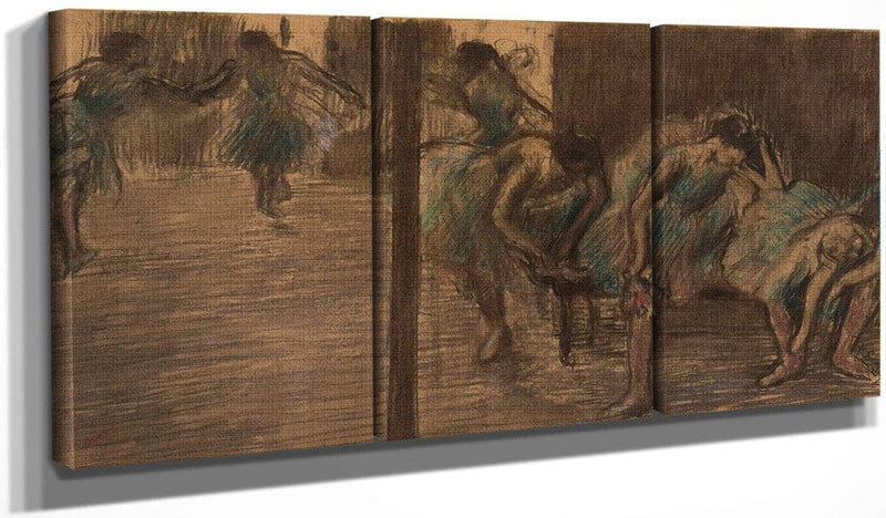 48" x 24" / Split Canvas Dancers In The Rehearsal Room By Edgar Degas Fine Art Print