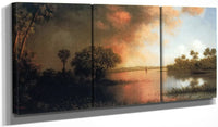 48" x 24" / Split Canvas Florida River Scene By Martin Johnson Heade Fine Art Print